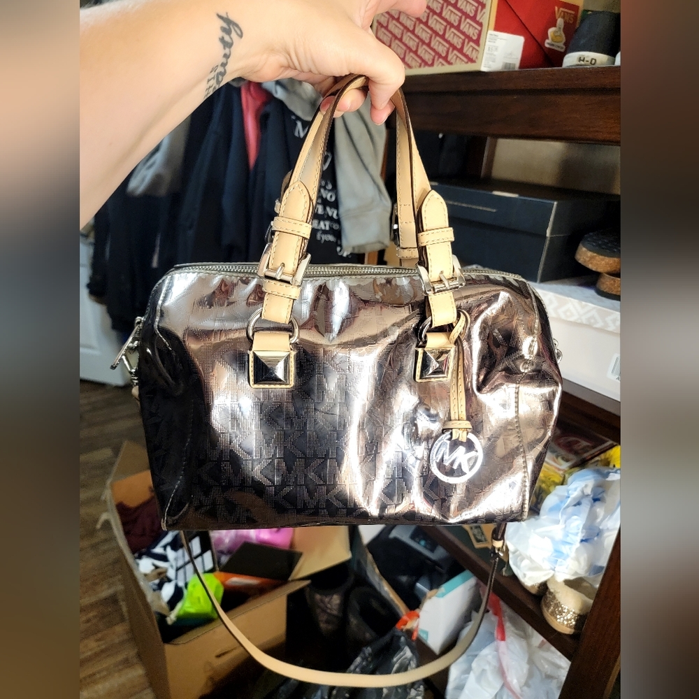 COPY - Michael Kors metallic satchel with crossbody strap